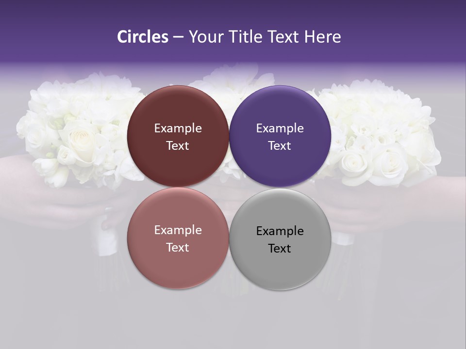 Three Bouquets Flowers PowerPoint Template
