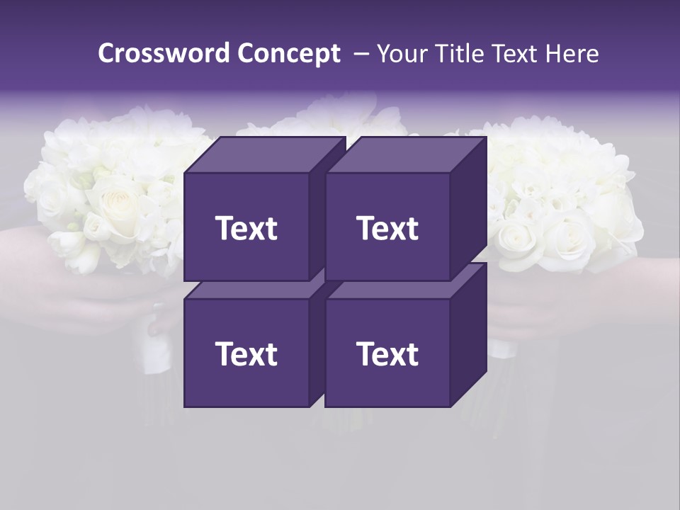 Three Bouquets Flowers PowerPoint Template