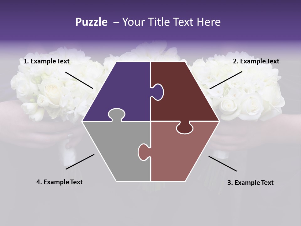 Three Bouquets Flowers PowerPoint Template