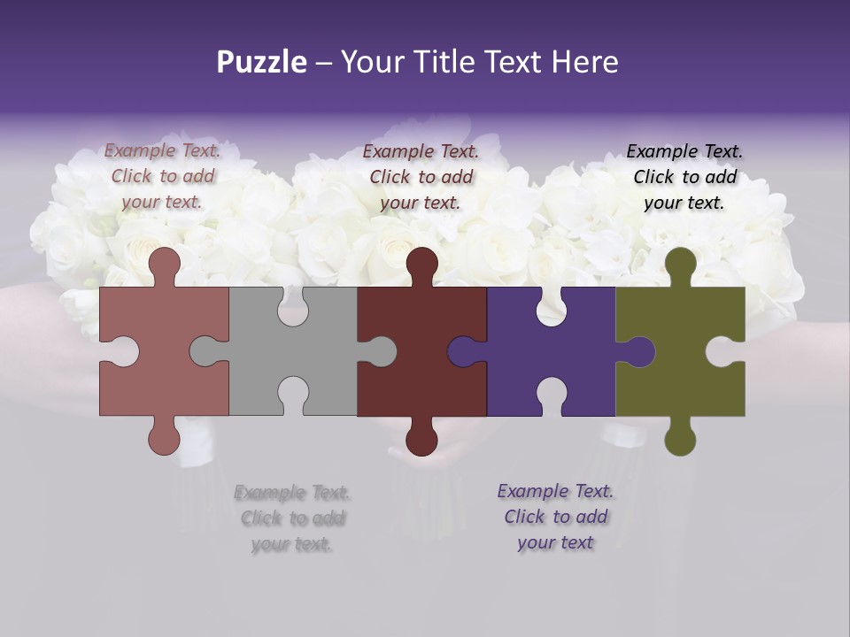 Three Bouquets Flowers PowerPoint Template