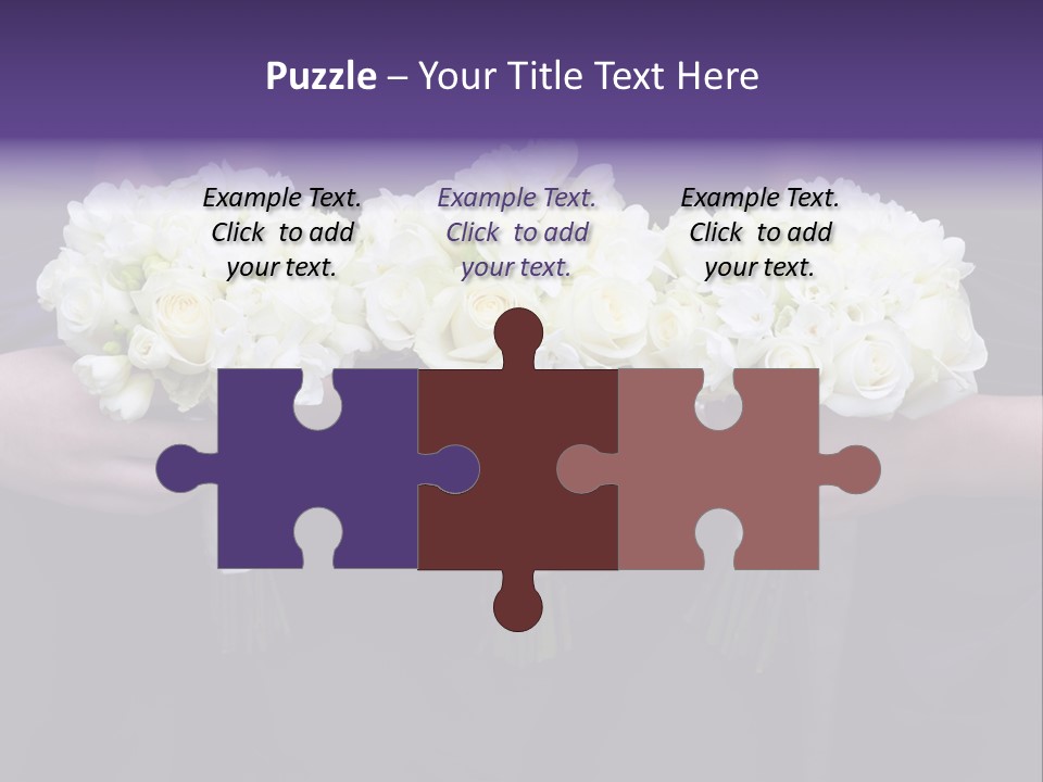 Three Bouquets Flowers PowerPoint Template