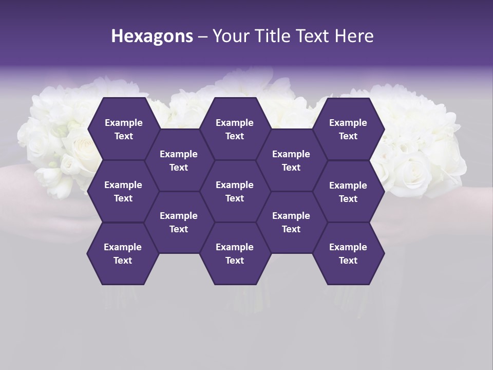 Three Bouquets Flowers PowerPoint Template