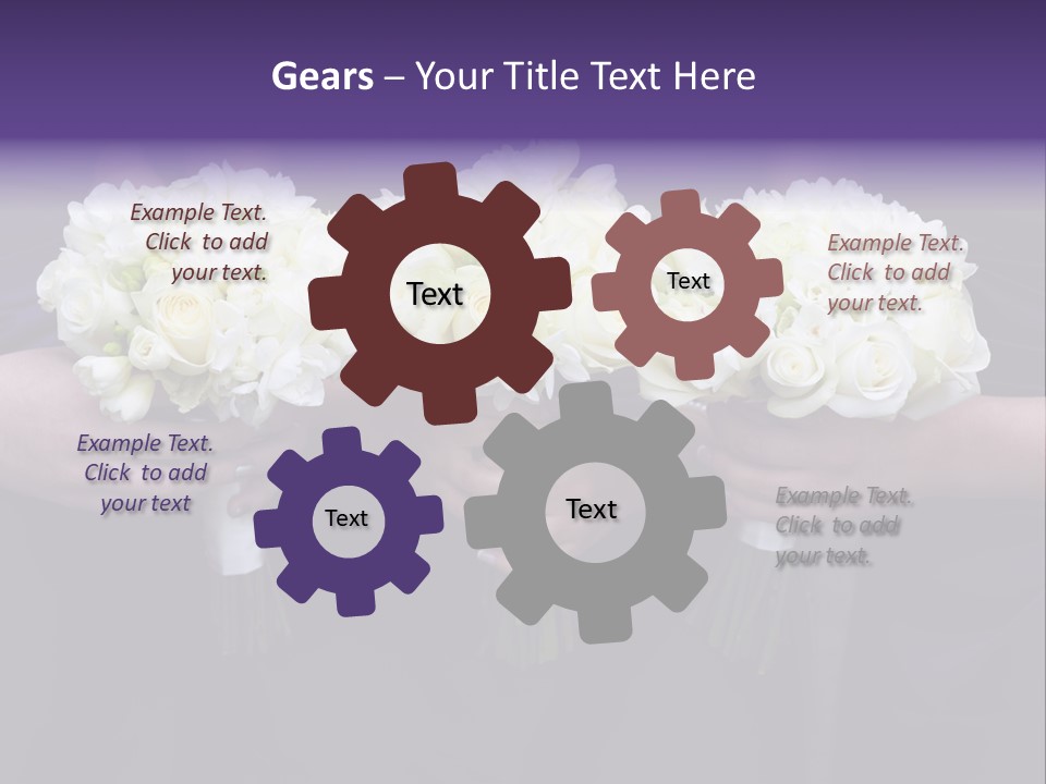 Three Bouquets Flowers PowerPoint Template