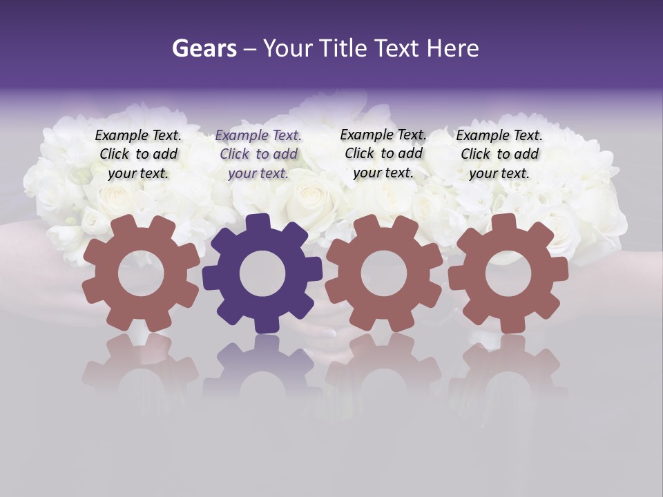 Three Bouquets Flowers PowerPoint Template