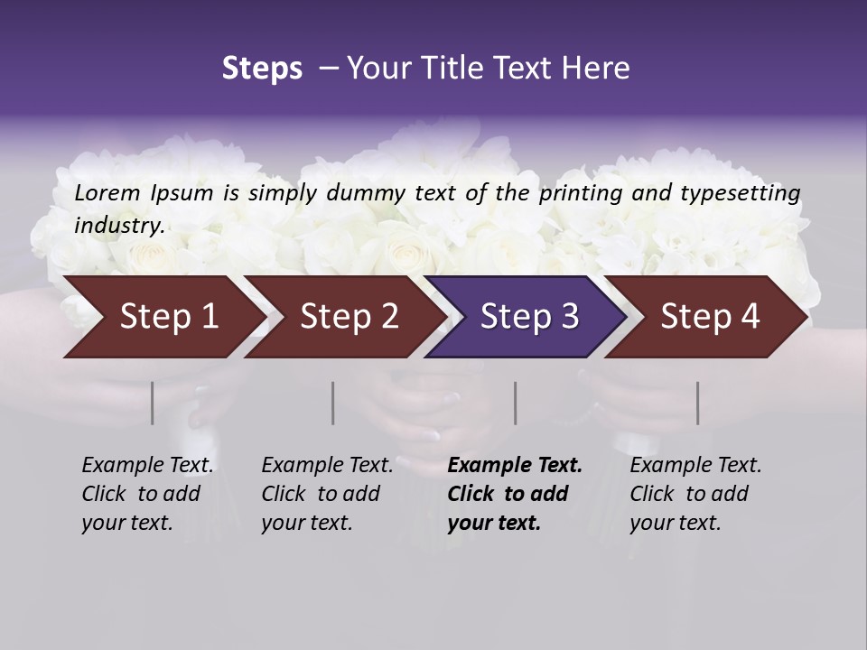 Three Bouquets Flowers PowerPoint Template