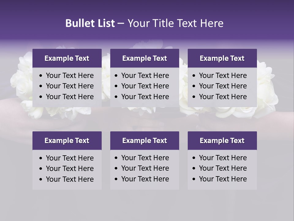 Three Bouquets Flowers PowerPoint Template