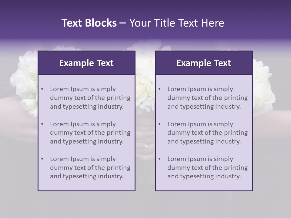 Three Bouquets Flowers PowerPoint Template