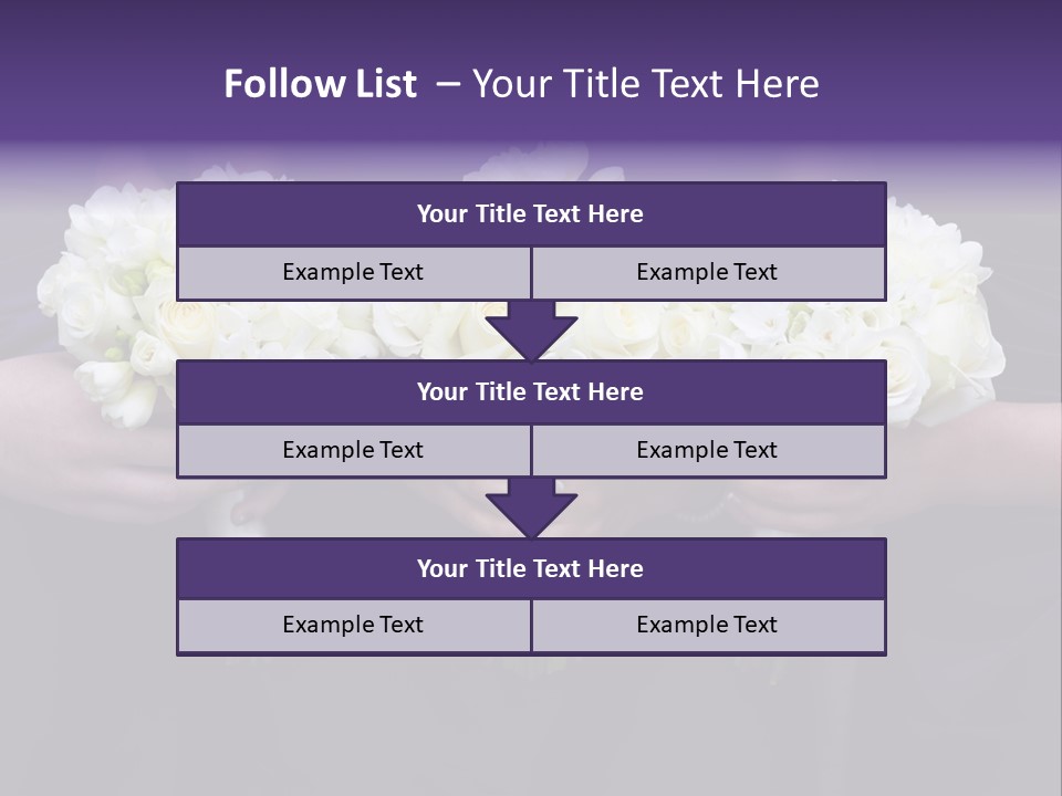 Three Bouquets Flowers PowerPoint Template