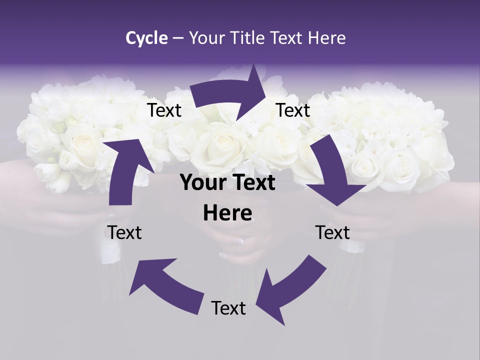 Three Bouquets Flowers PowerPoint Template