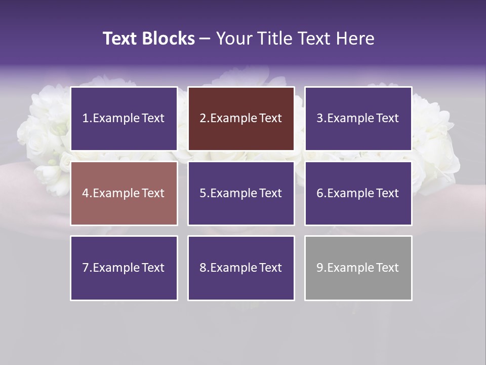 Three Bouquets Flowers PowerPoint Template