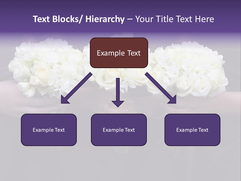 Three Bouquets Flowers PowerPoint Template