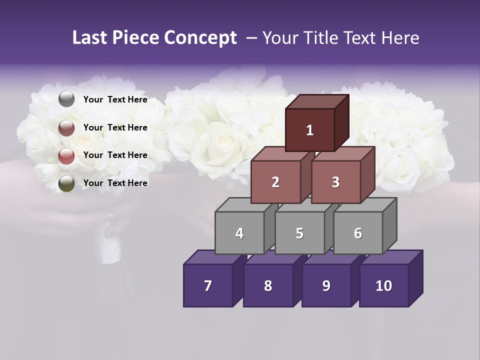 Three Bouquets Flowers PowerPoint Template