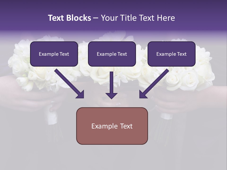 Three Bouquets Flowers PowerPoint Template