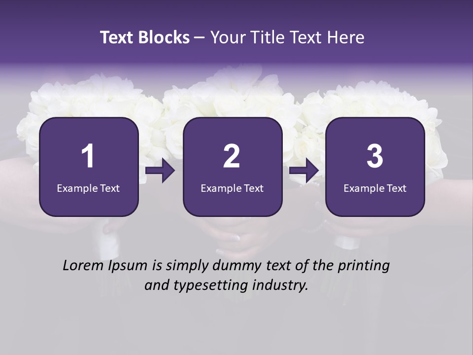 Three Bouquets Flowers PowerPoint Template