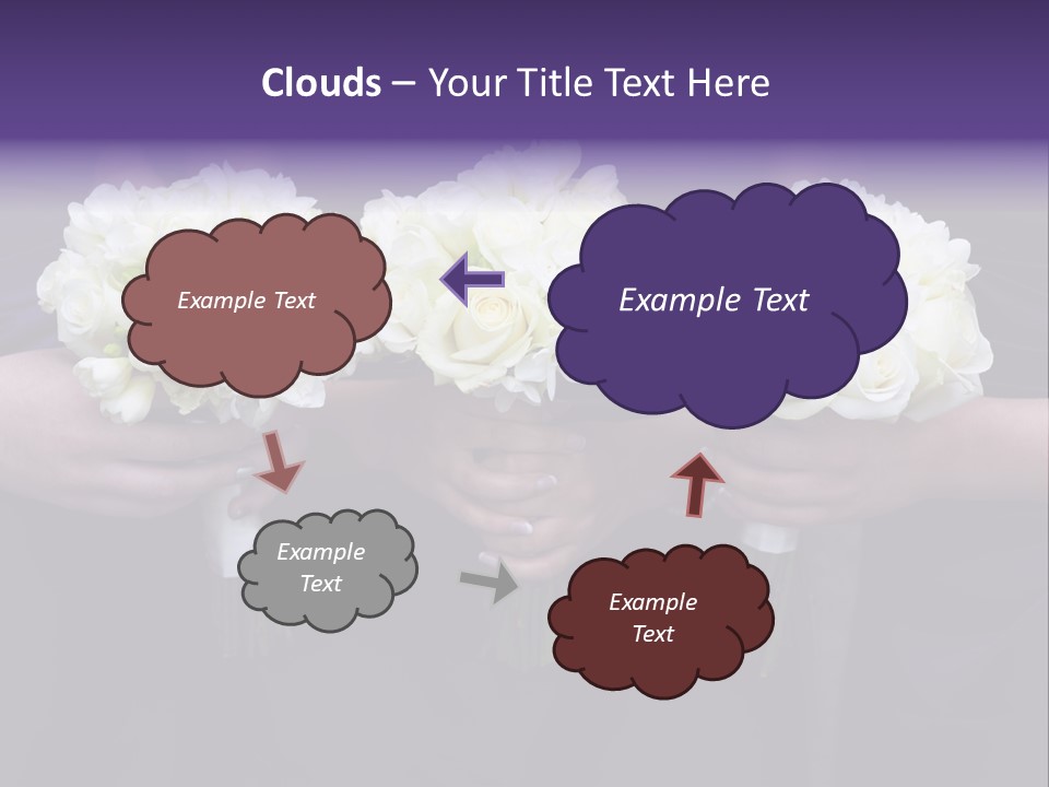 Three Bouquets Flowers PowerPoint Template