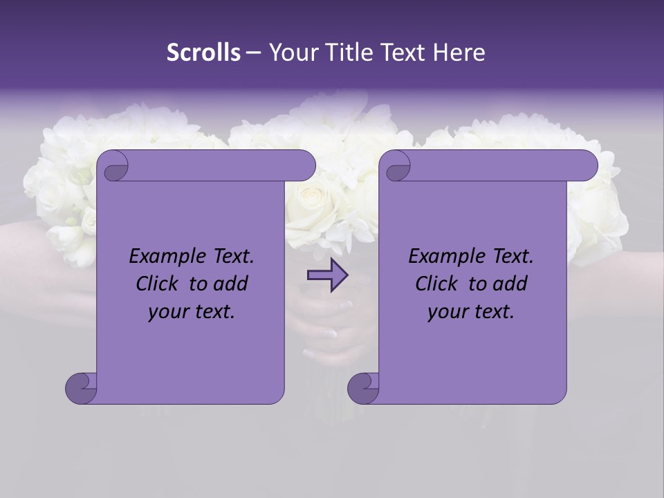 Three Bouquets Flowers PowerPoint Template