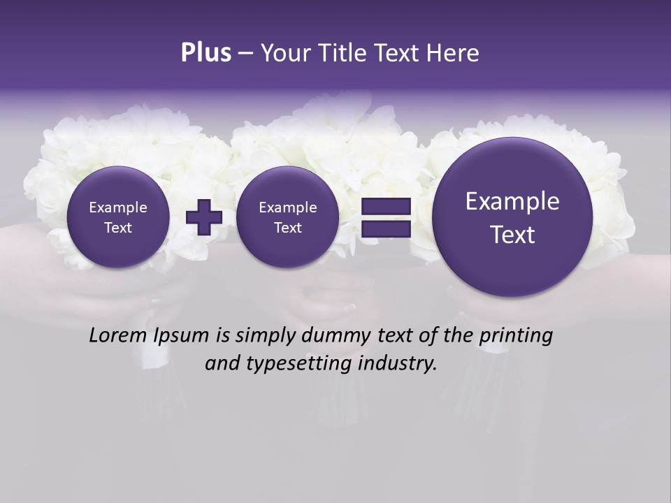 Three Bouquets Flowers PowerPoint Template
