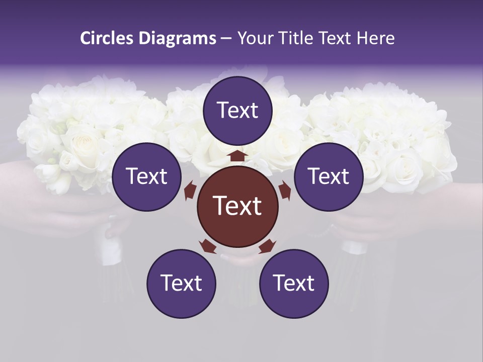 Three Bouquets Flowers PowerPoint Template