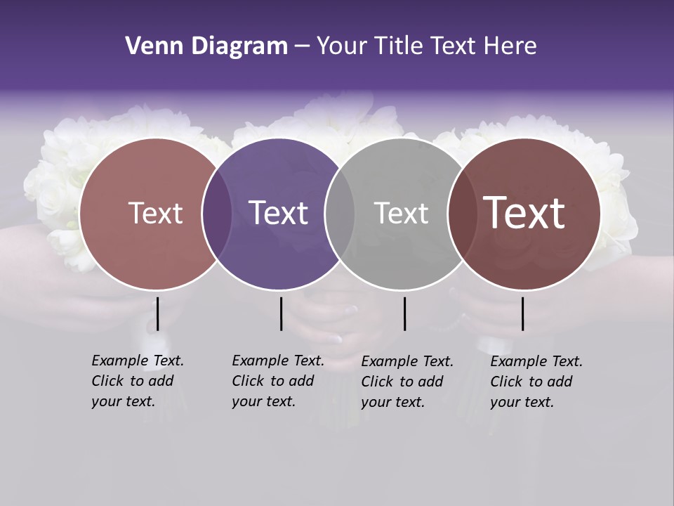 Three Bouquets Flowers PowerPoint Template