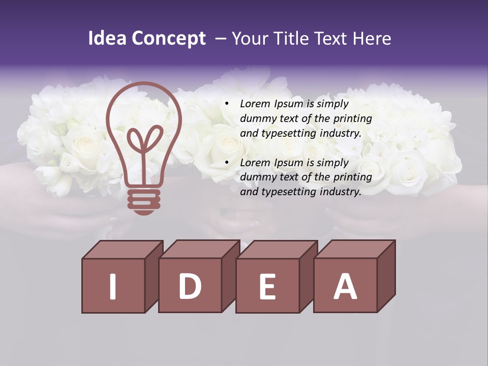 Three Bouquets Flowers PowerPoint Template