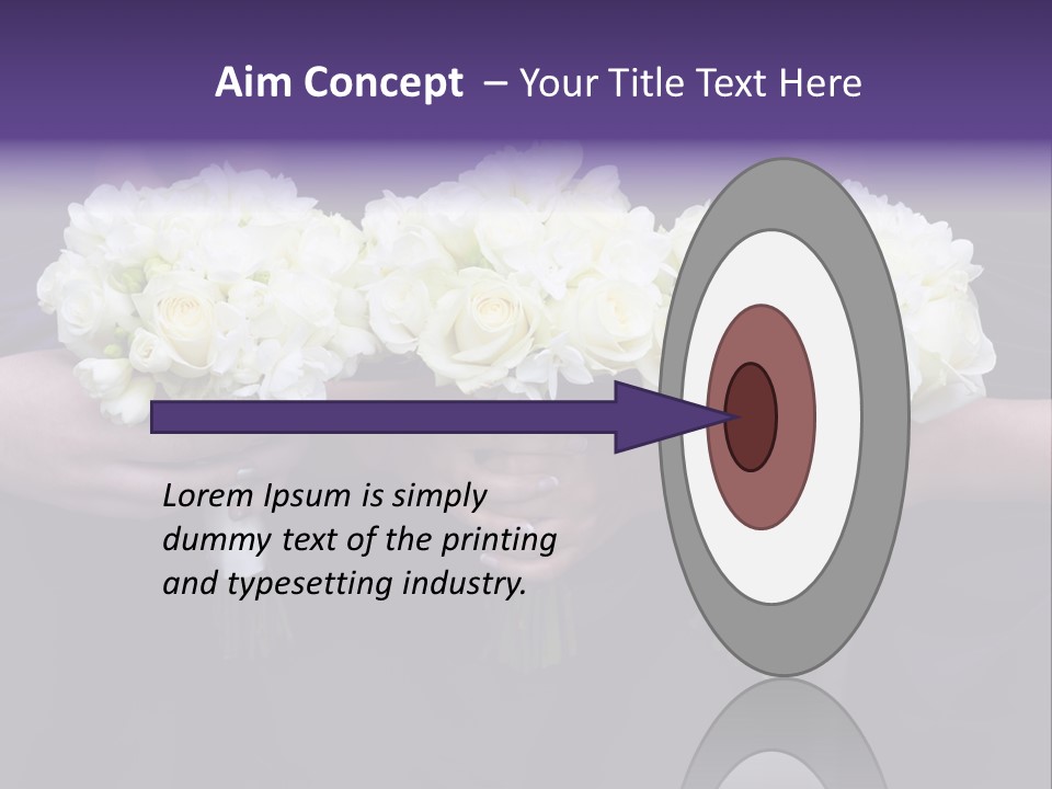 Three Bouquets Flowers PowerPoint Template