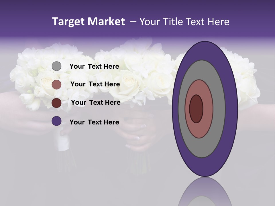 Three Bouquets Flowers PowerPoint Template