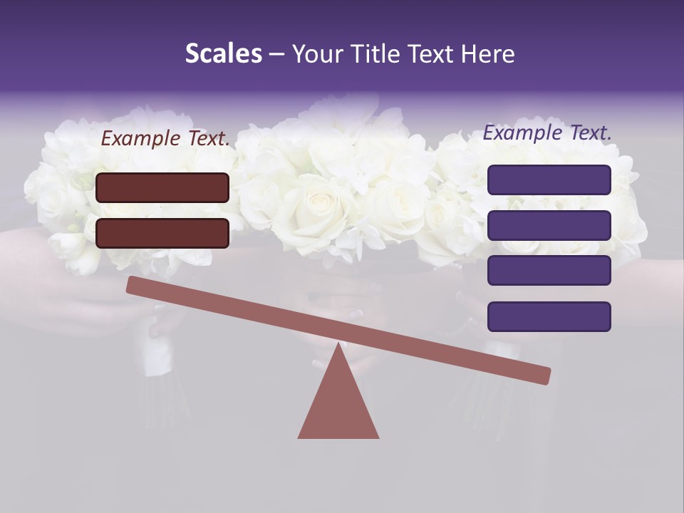 Three Bouquets Flowers PowerPoint Template