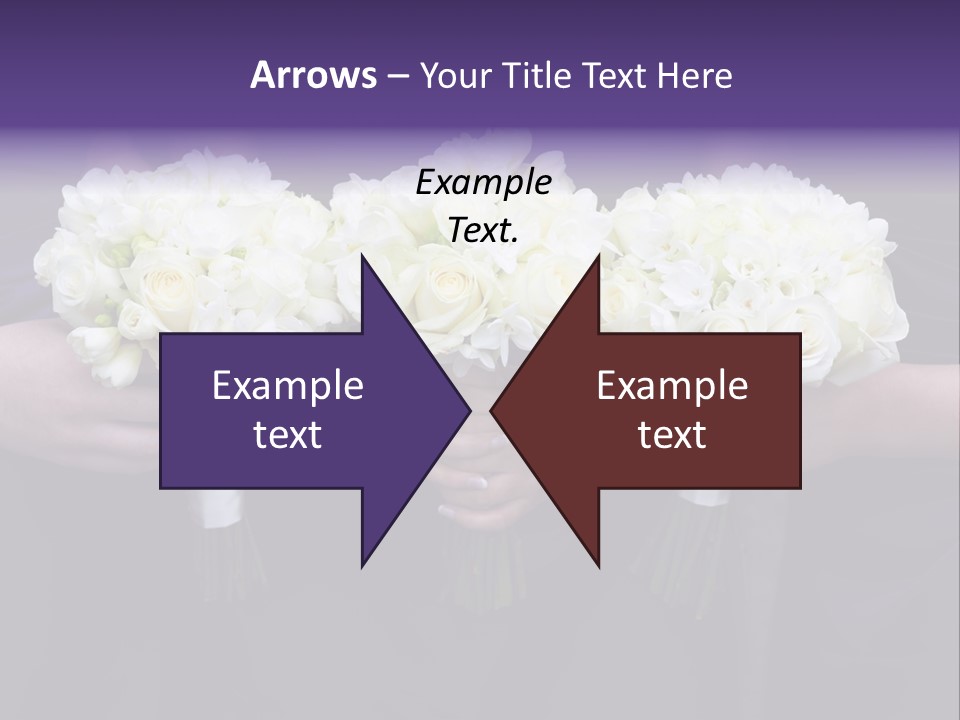 Three Bouquets Flowers PowerPoint Template