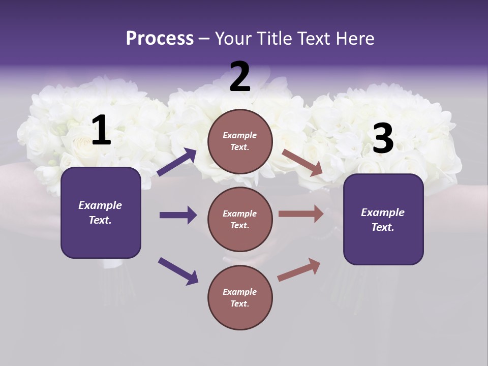 Three Bouquets Flowers PowerPoint Template