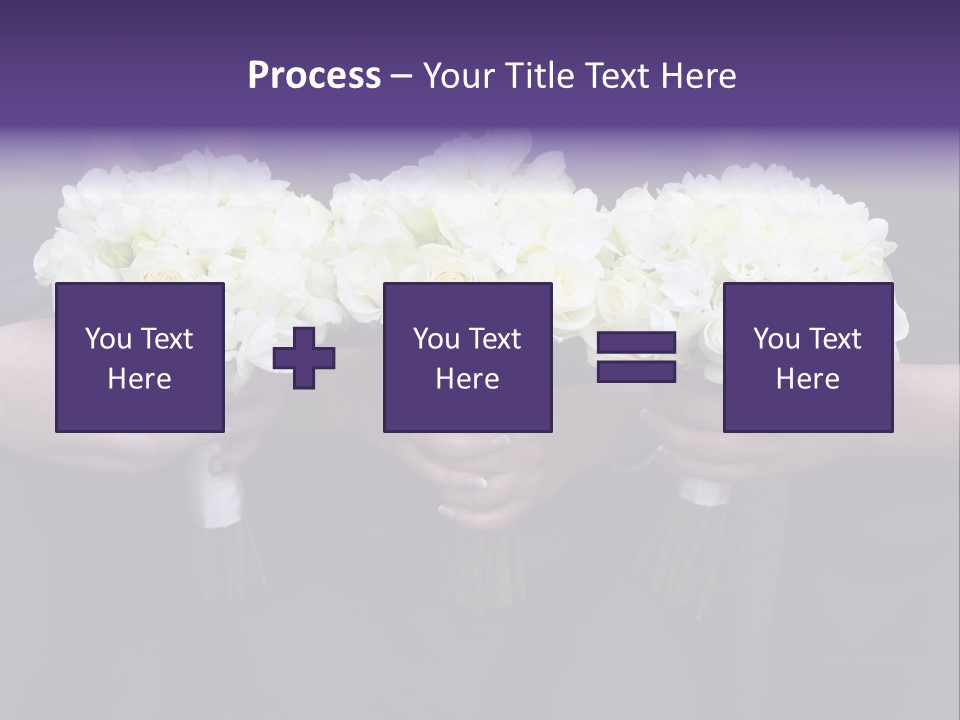 Three Bouquets Flowers PowerPoint Template