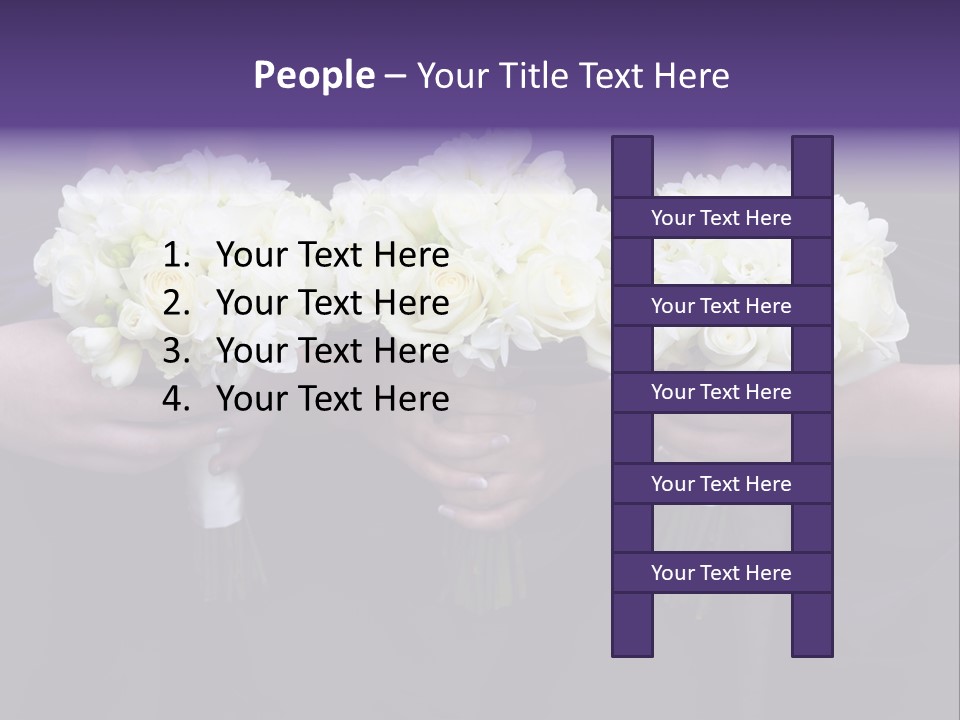 Three Bouquets Flowers PowerPoint Template