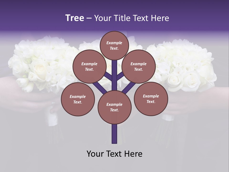 Three Bouquets Flowers PowerPoint Template