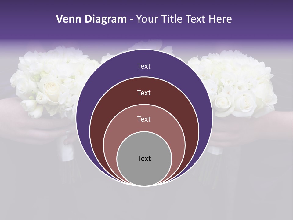 Three Bouquets Flowers PowerPoint Template