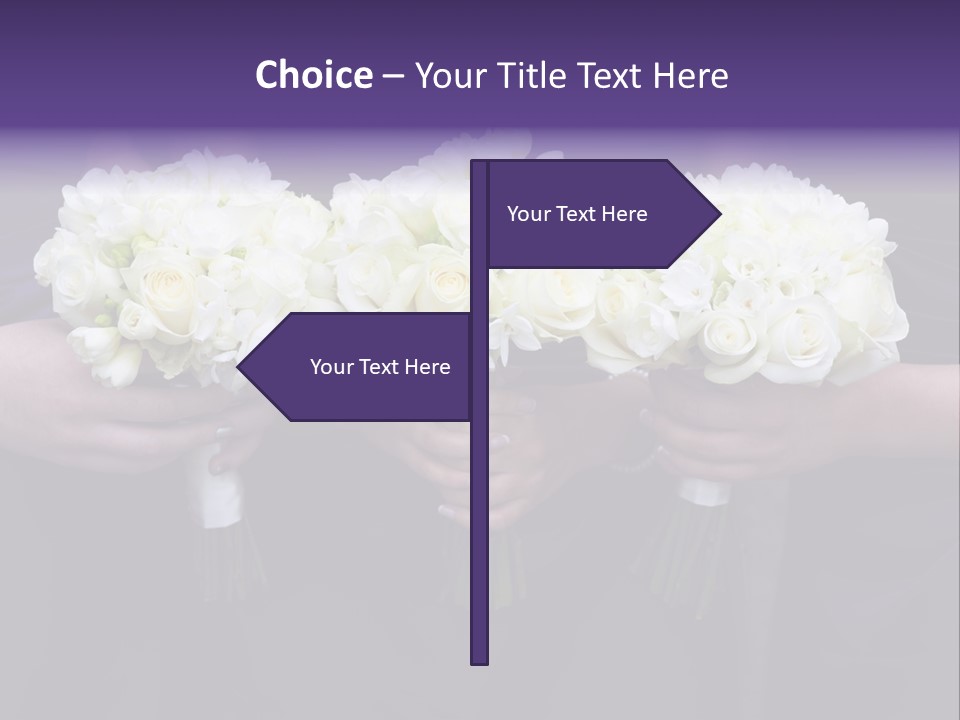 Three Bouquets Flowers PowerPoint Template