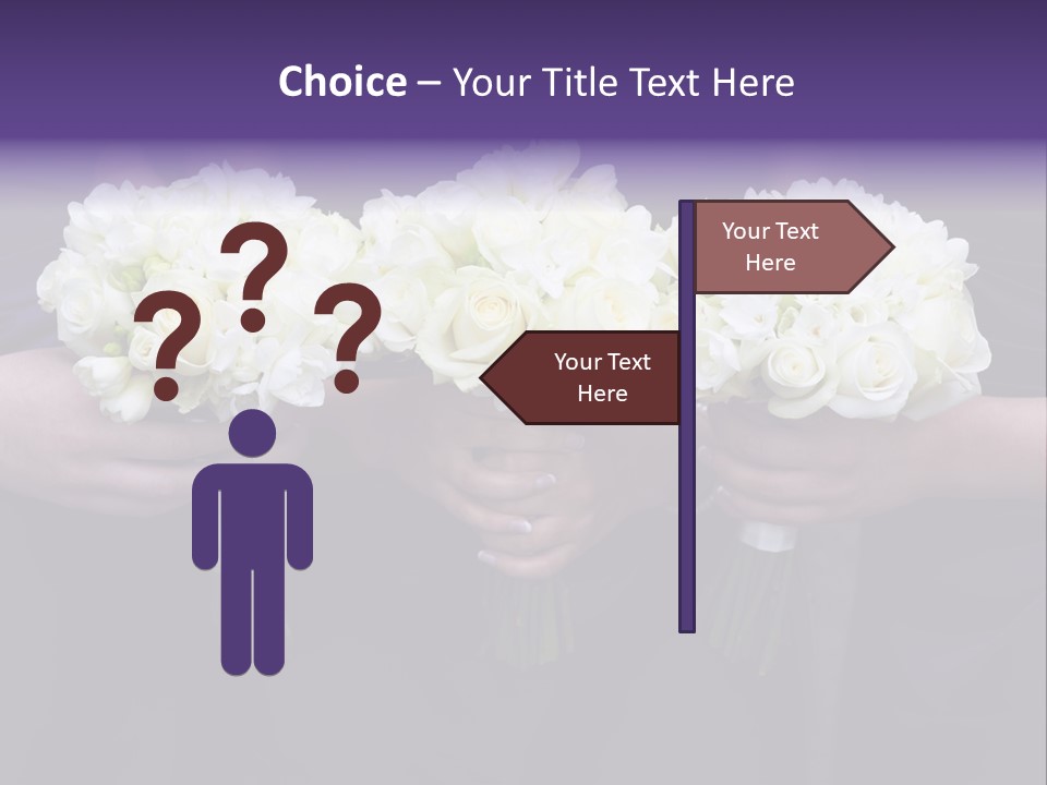 Three Bouquets Flowers PowerPoint Template