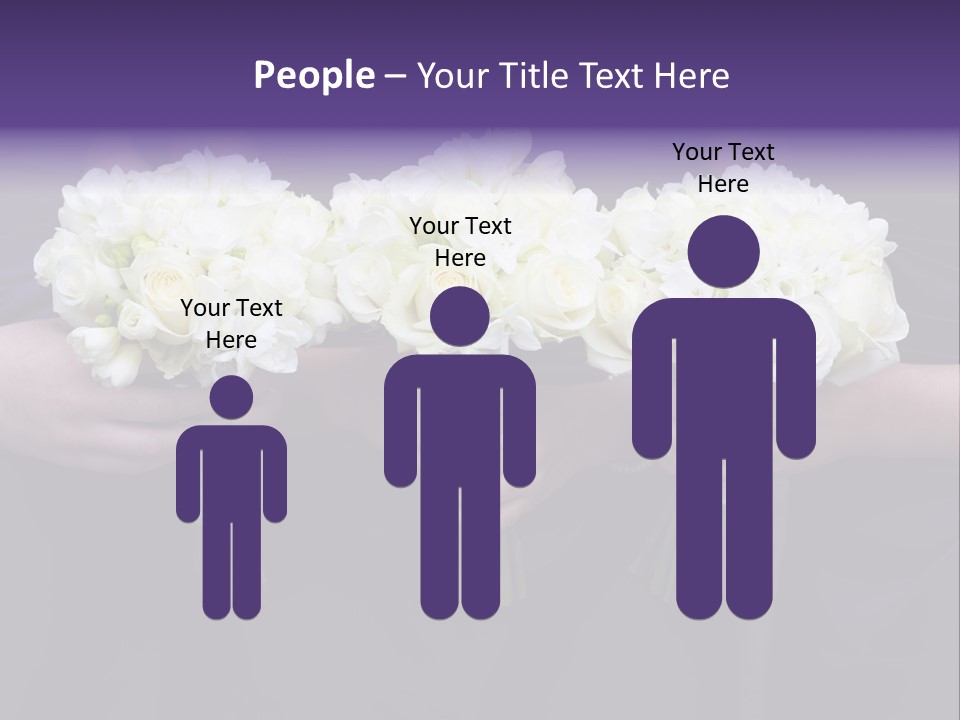 Three Bouquets Flowers PowerPoint Template