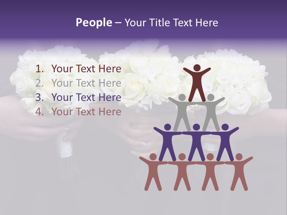 Three Bouquets Flowers PowerPoint Template