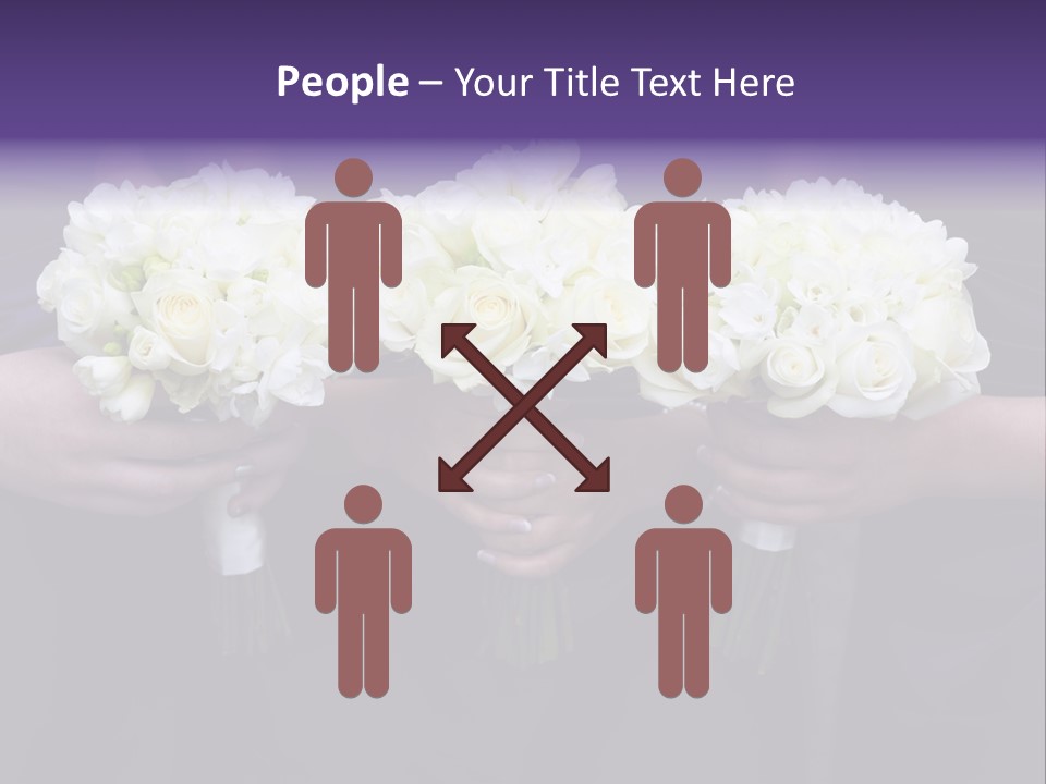 Three Bouquets Flowers PowerPoint Template