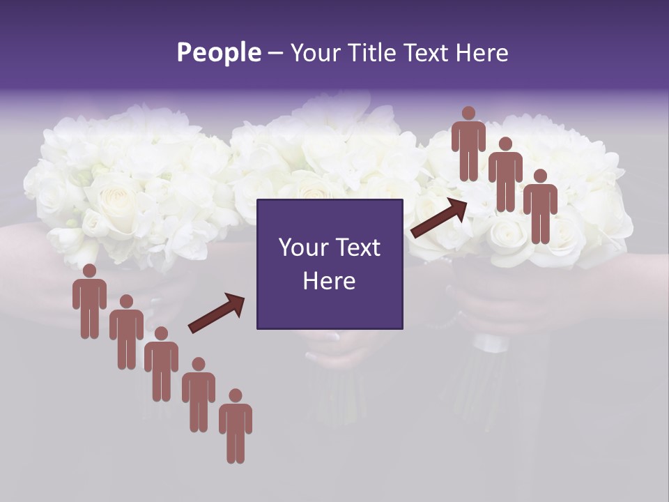 Three Bouquets Flowers PowerPoint Template