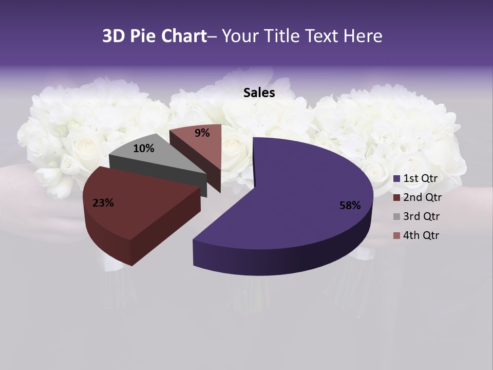 Three Bouquets Flowers PowerPoint Template