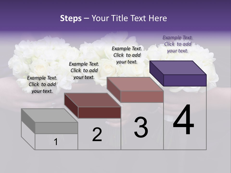 Three Bouquets Flowers PowerPoint Template