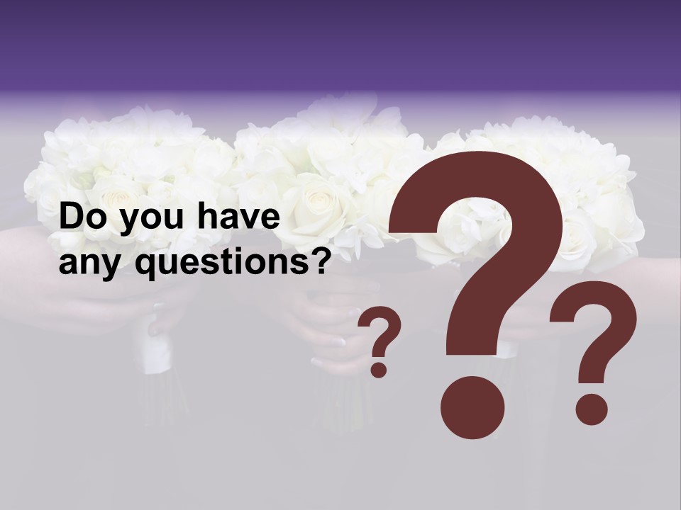 Three Bouquets Flowers PowerPoint Template