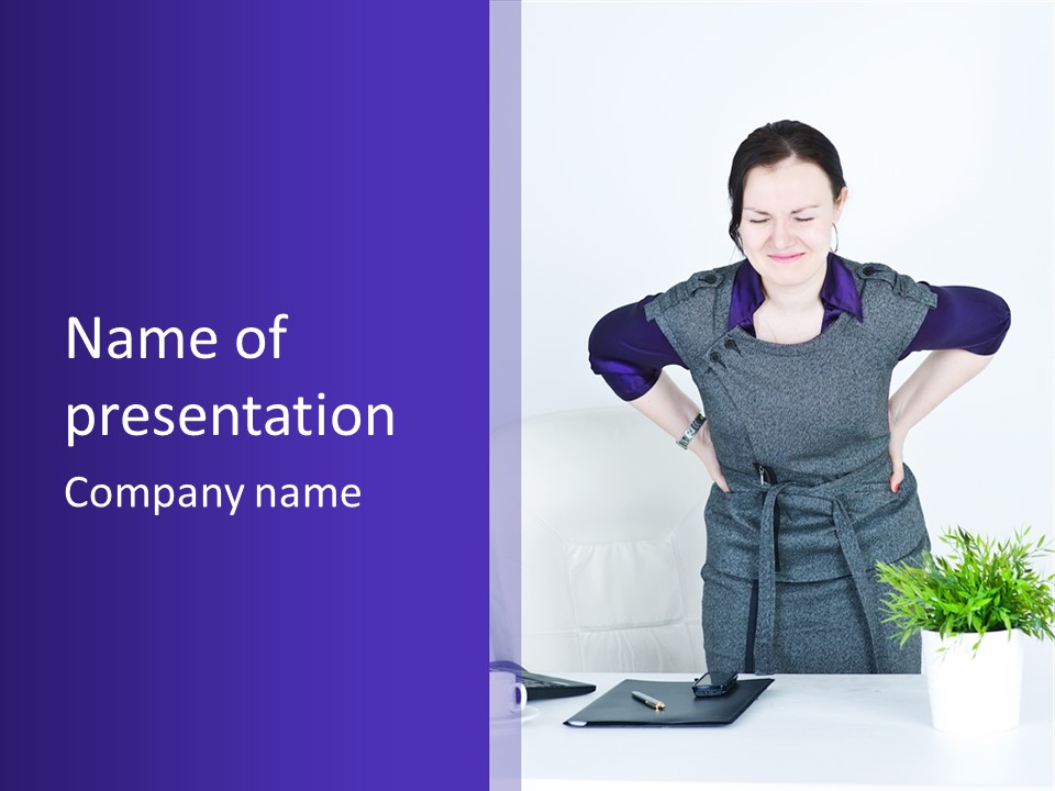 Backache Woman Lumbar PowerPoint Template