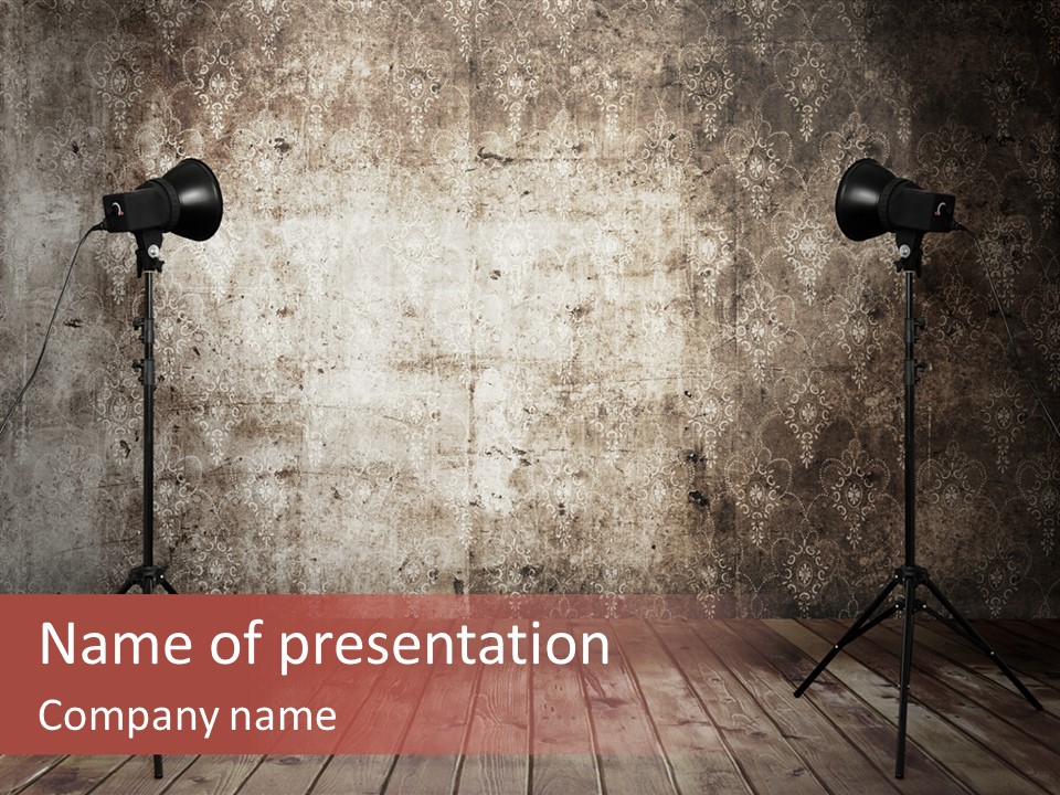 Grunge Equipment Floor PowerPoint Template