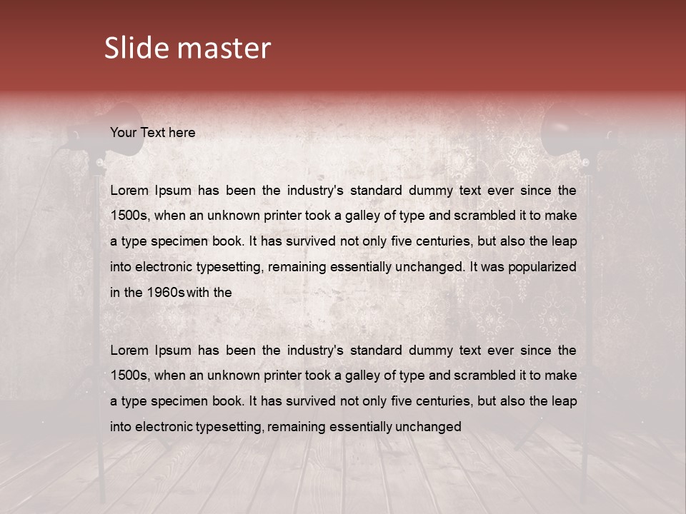 Grunge Equipment Floor PowerPoint Template