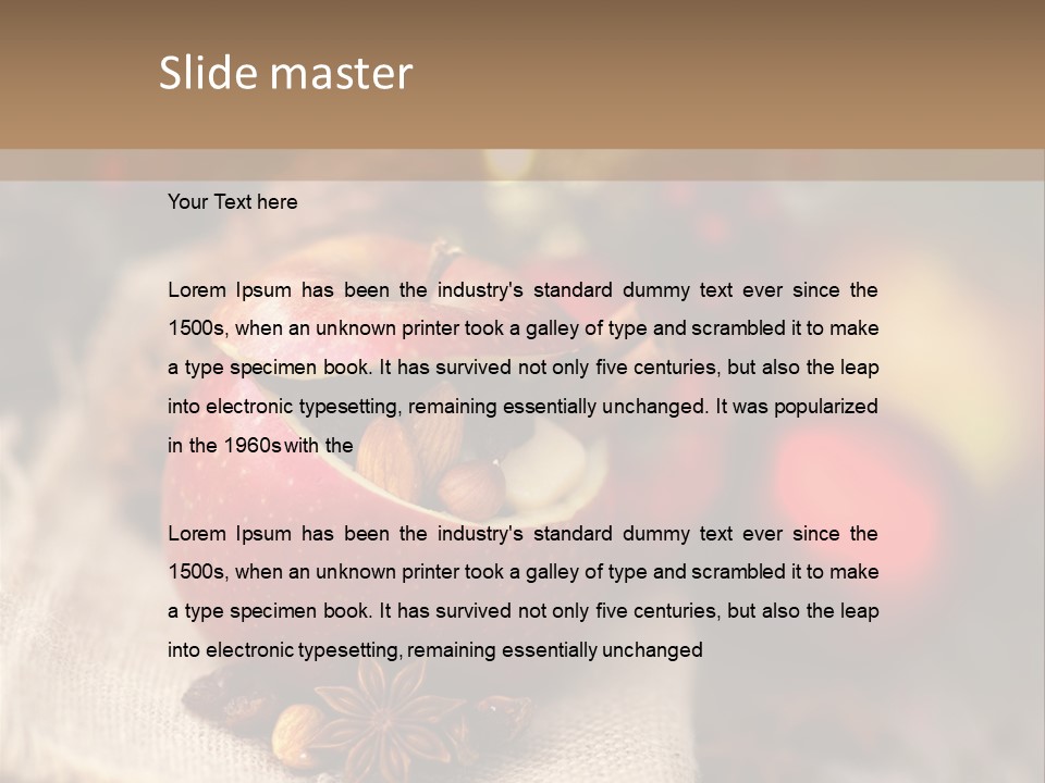 Christmas Spices Cinnamon Straw Star PowerPoint Template