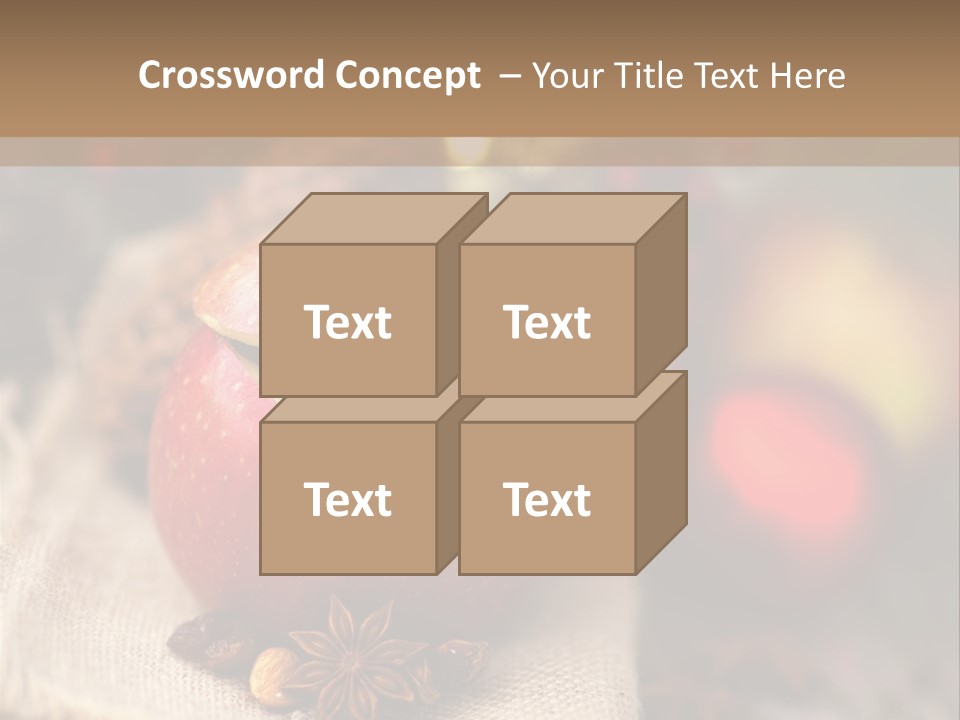 Christmas Spices Cinnamon Straw Star PowerPoint Template