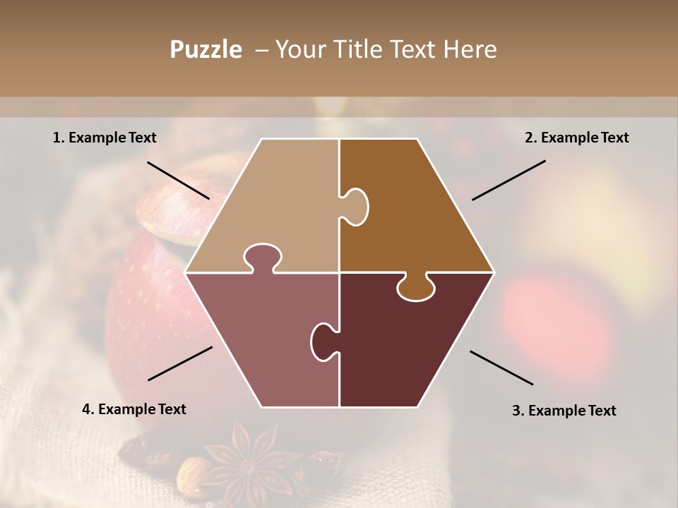 Christmas Spices Cinnamon Straw Star PowerPoint Template