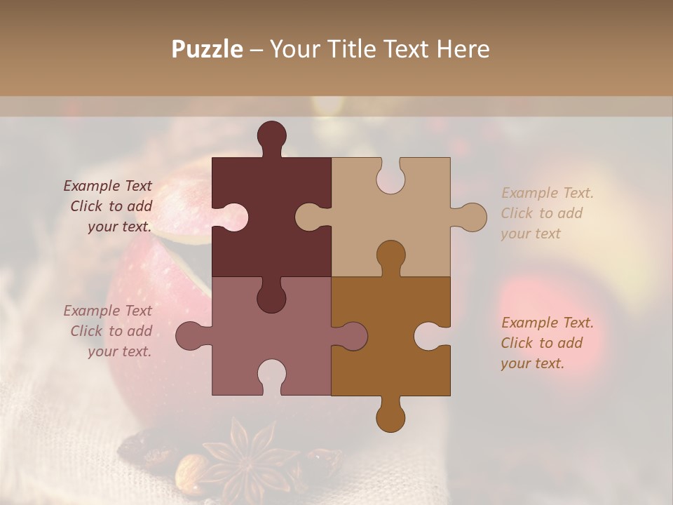 Christmas Spices Cinnamon Straw Star PowerPoint Template