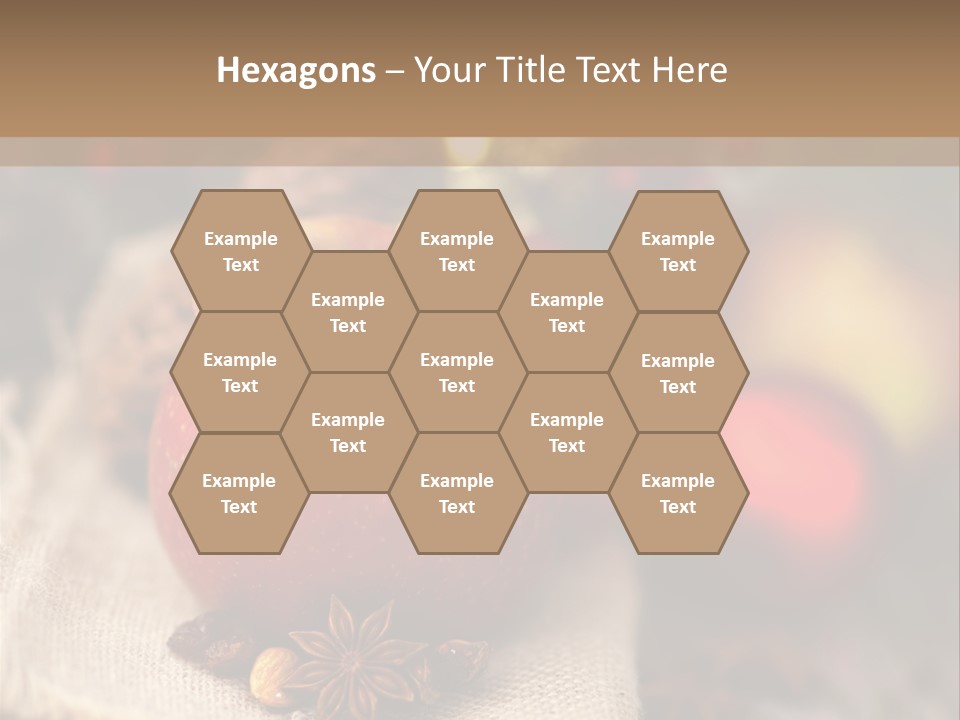 Christmas Spices Cinnamon Straw Star PowerPoint Template